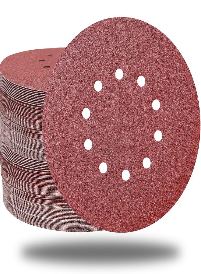 Sackorange 100 PCS 9 Inch 10 Hole Hook and Loop Sanding Discs Set - 60 80 120 150 240 Grits Aluminum Oxide Sander Paper for 9" Drywall Sander Wood Furniture Finishing - Image 1
