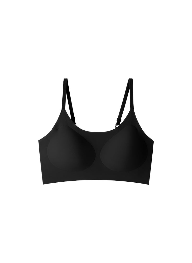 Generic - New Sexytank Seamless Bra Top Womens Appears Small Gathered Beautiful Back Thin No Steel Ring Bra Factory Milky White - Image 1