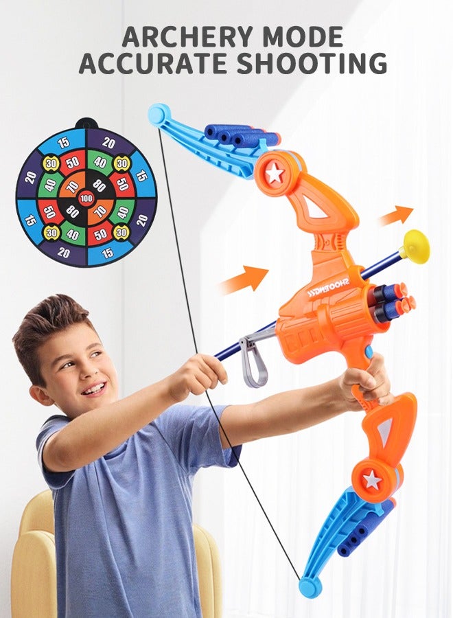GROIC 2 In 1 Folding Bow and Arrow Set Soft Foam Bullet Toy Gun and Shooting Archery Kit, Archery Toy Shooting Game Indoor Outdoor Toys for Children - Image 3