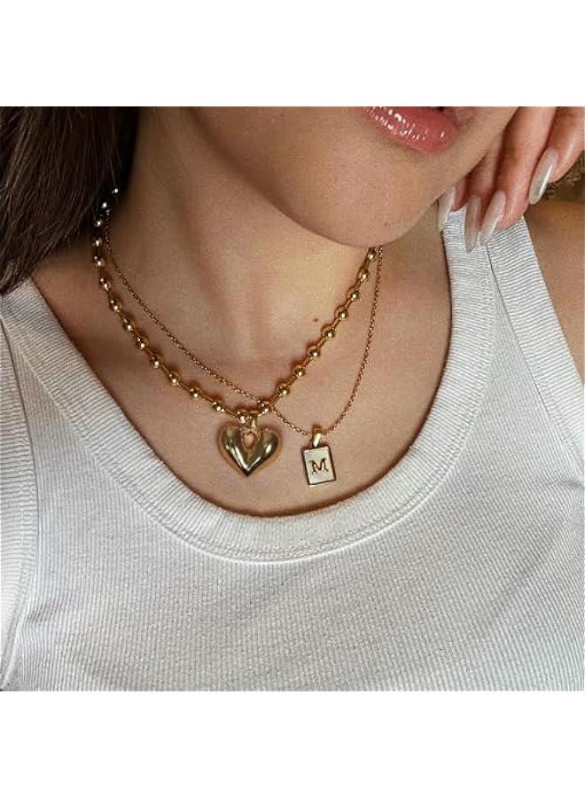 18K Gold Moon Star Lion Evil Eye Love Heart Cross Pendant Necklace Medallion Paperclip Chian Choker Layering Jewery for Women - Image 3