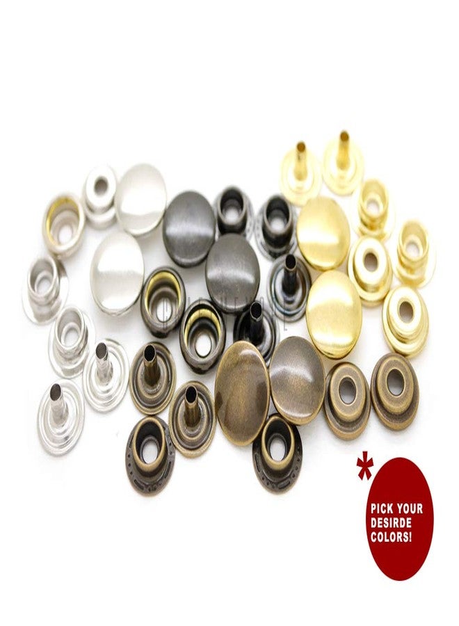 CRAFTMEMORE 50 Sets Antique Brass Snap Fasteners Ring-Socket Press Studs for Jacket Bag Canvas Closures #201 VT47 (15mm (0.59")) - Image 5