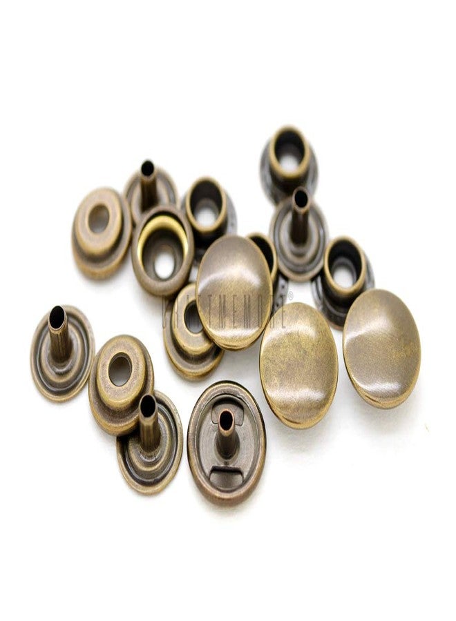 CRAFTMEMORE 50 Sets Antique Brass Snap Fasteners Ring-Socket Press Studs for Jacket Bag Canvas Closures #201 VT47 (15mm (0.59")) - Image 3