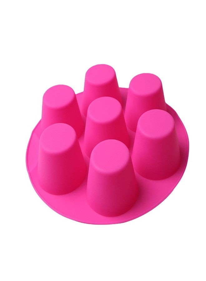 SHEbaking Silicone Muffin Pans for Air Fryer 7 Cavity Muffin Tray Cupcake Pan Nonstick Brownie Cake Mold Round Pudding Recipe Tray Bakeware - Image 3