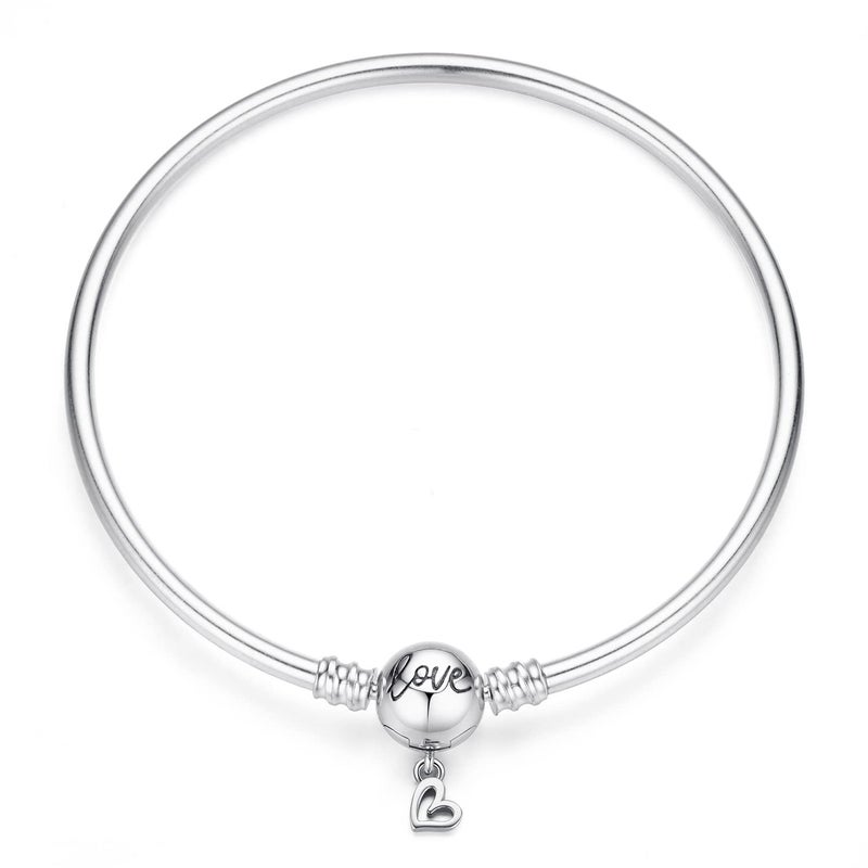 HappyStar 925 Sterling Silver Snake Chain Bracelet Fully compatible with Pandora charms, With Mickey Mouse head Clasp Charm Bracelets Gifts for Teen Women - Image 1