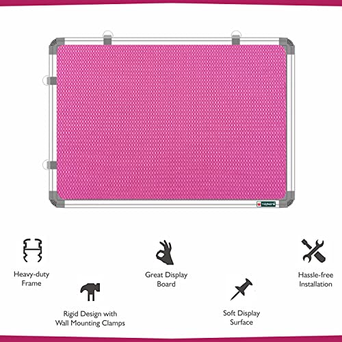 YAJNAS 1.5x2 Feet Notice Premium Material Pin-up Board/Pin-up Board/Soft Board/Bulletin Board/Pin-up Display Board for Office, School and Home, (Pink, Pack of 1) (1.5 x 2 Feet, Pink) - Image 5
