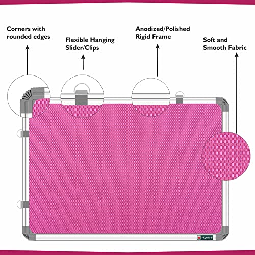 YAJNAS 1.5x2 Feet Notice Premium Material Pin-up Board/Pin-up Board/Soft Board/Bulletin Board/Pin-up Display Board for Office, School and Home, (Pink, Pack of 1) (1.5 x 2 Feet, Pink) - Image 4