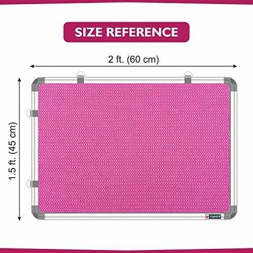YAJNAS 1.5x2 Feet Notice Premium Material Pin-up Board/Pin-up Board/Soft Board/Bulletin Board/Pin-up Display Board for Office, School and Home, (Pink, Pack of 1) (1.5 x 2 Feet, Pink) - Image 2