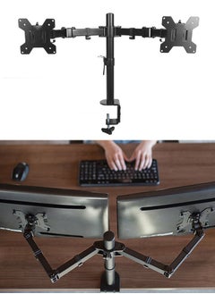 Generic Dual Monitor Mount Stand, Articulating Gas Spring Monitor Arm, Adjustable Monitor Stand, Monitor Desk Mount with Clamp and Grommet Base - Fits 13 to 32 Inch LCD Computer Monitors  - Image 1