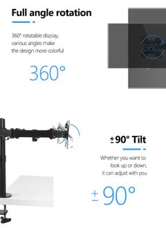 Generic Dual Monitor Mount Stand, Articulating Gas Spring Monitor Arm, Adjustable Monitor Stand, Monitor Desk Mount with Clamp and Grommet Base - Fits 13 to 32 Inch LCD Computer Monitors  - Image 4