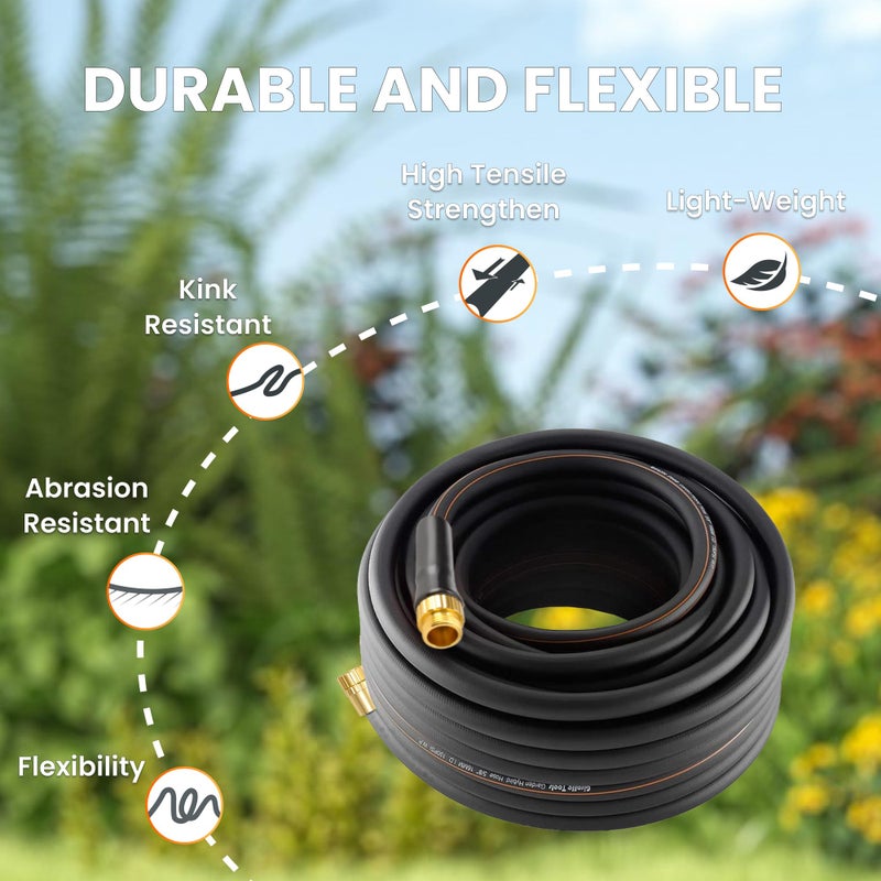 Giraffe Tools Garden Hose 10ft x 5/8'', Short Water Hose Heavy Duty, Lightweight, Flexible Hybrid Hose with Swivel Handle, Male to Female Fittings - Image 3
