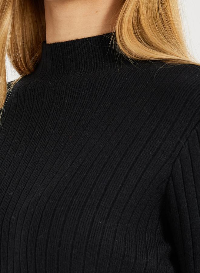 Styli Styli Frayed Edge Knitted Sweater Knee Length Dress - Image 3