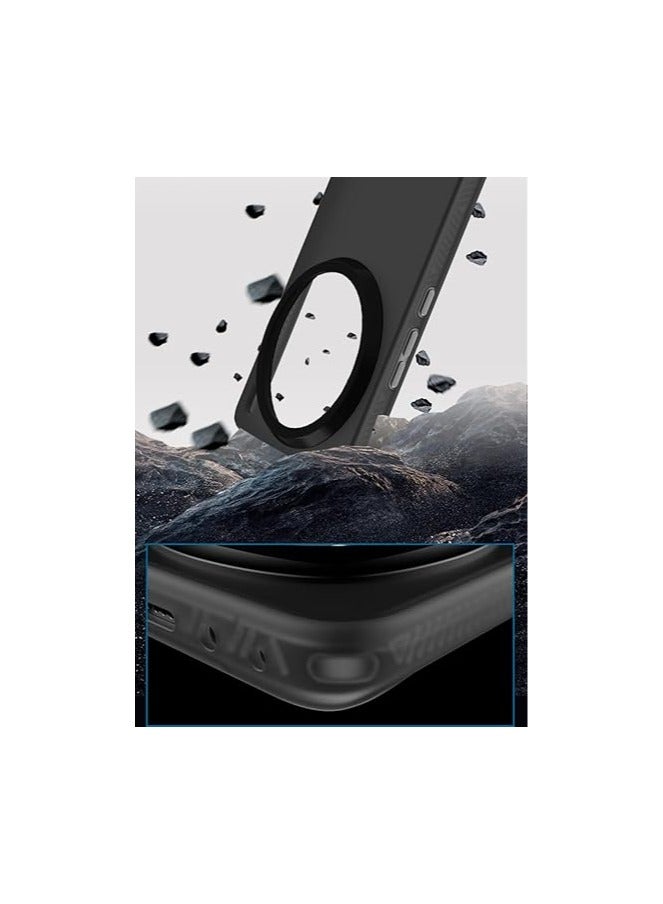 جراب مطلي بالفروست متوافق مع **OPPO Find X8**، مزود بامتصاص مغناطيسي مدمج، وأربعة زوايا مجهزة بأوعية تهوية، غطاء مقاوم للصدمات والسقوط لـ **OPPO Find X8**. - Image 3