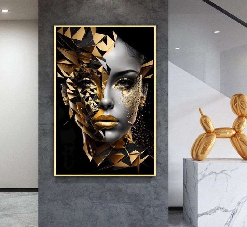 ماركتنا لوحة قماشية بتصميم فتاة مع برواز مجوف مقاس (50×70) قطعة واحدة - Image 1