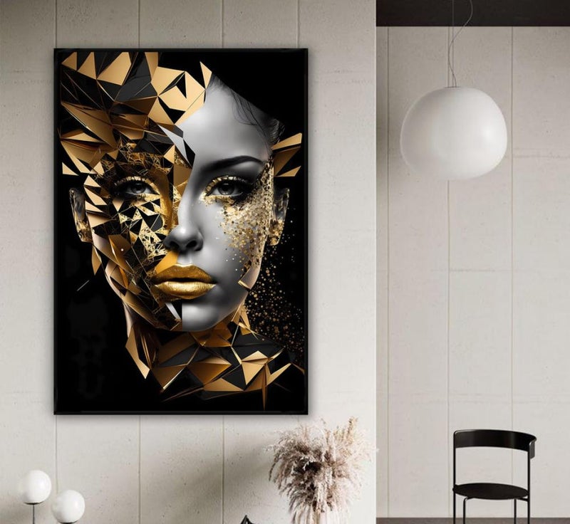 ماركتنا لوحة قماشية بتصميم فتاة مع برواز مجوف مقاس (50×70) قطعة واحدة - Image 3