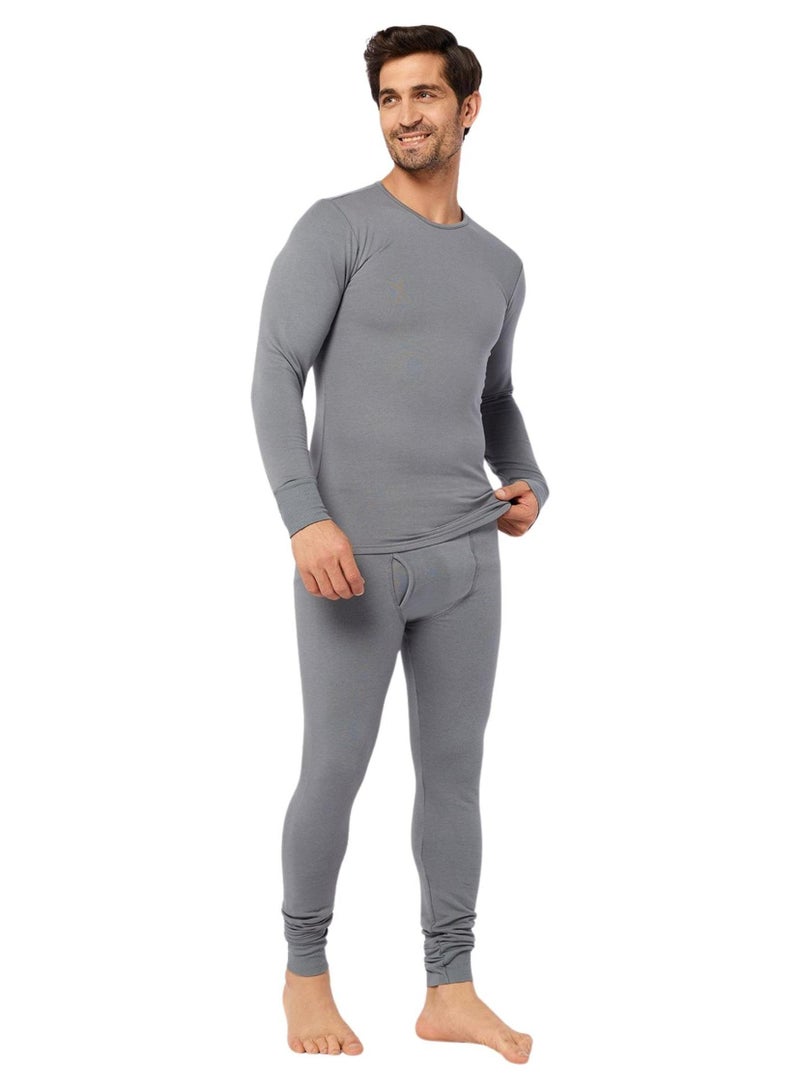 Dice Men's Cotton Thermal Long Underwear Set - Grey - Image 1