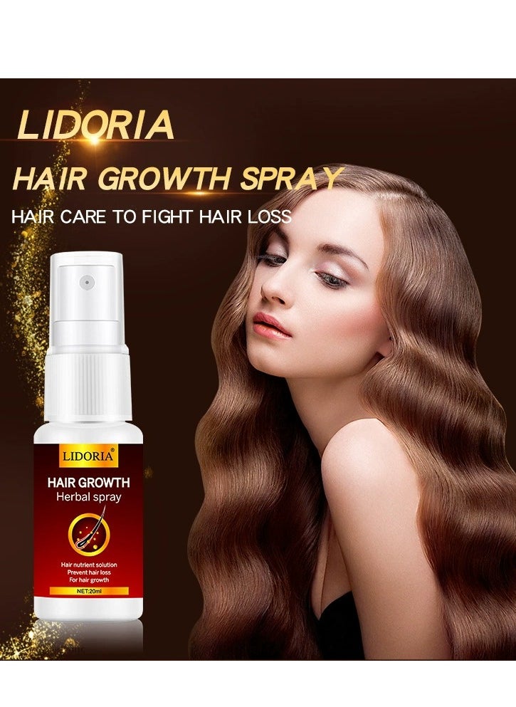 LIDORIA - Ginger Hair Growth Spray, Herbal Hair Growth Serum for Thinning & Damaged Hair, Hair Strengthening & Repair Spray for All Hair Types (20ml) - Image 1