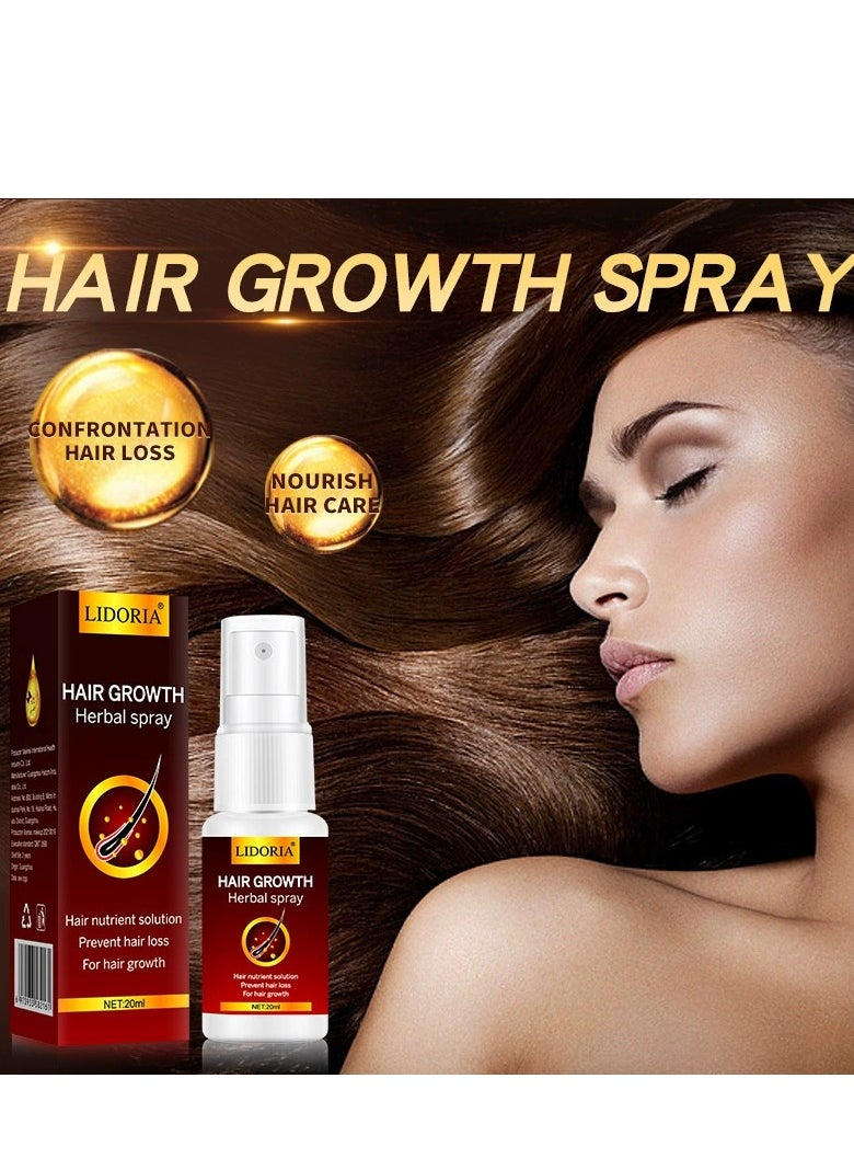 LIDORIA - Ginger Hair Growth Spray, Herbal Hair Growth Serum for Thinning & Damaged Hair, Hair Strengthening & Repair Spray for All Hair Types (20ml) - Image 1