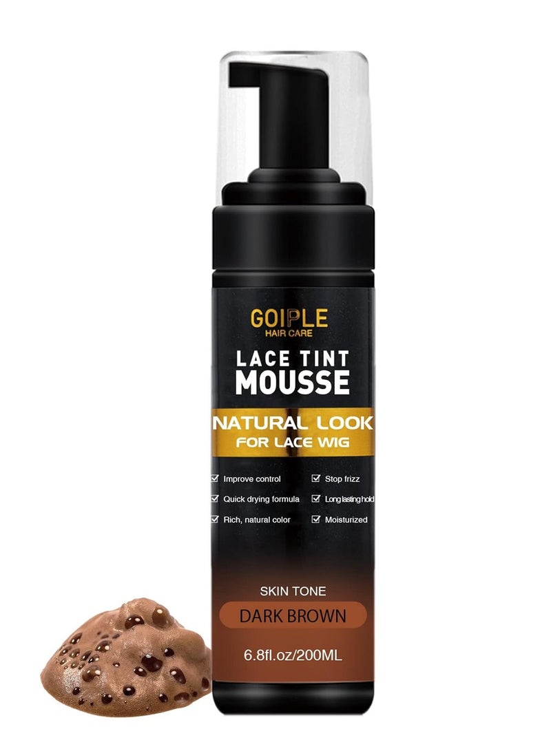 Goiple Goiple Lace Tint Melting Hair Mousse, 6.8 fl oz - Natural Finishing Color for Women Wigs Toupees and Hairpieces (Dark Brown) - Image 1