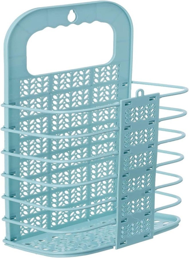 Orrda Folding Laundry Basket for Dirty Clothes Humper | Plastic Wall-Mount Hanging Dirty Clothes Organizer Storage Collapsible Bin with Handle (Grey) - Image 1