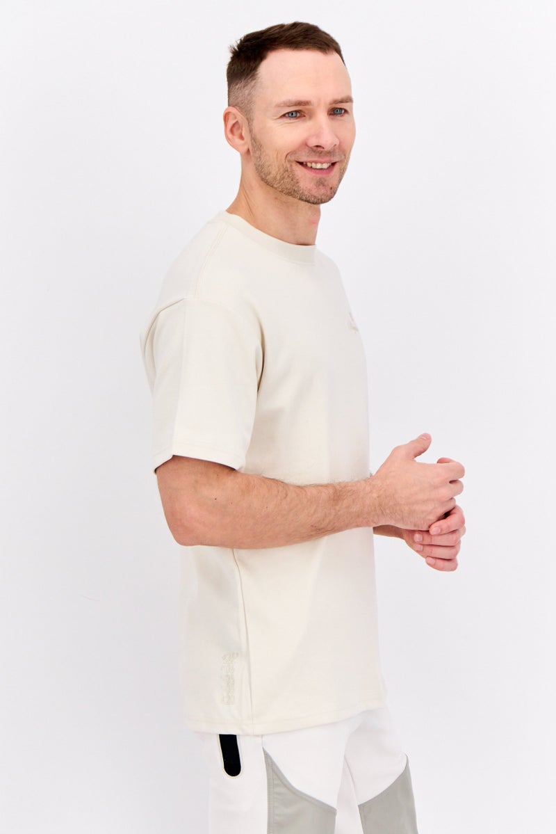 PUMA Men Sportswear Fit Short Sleeves Outdoor T-Shirt, Cream - Image 2