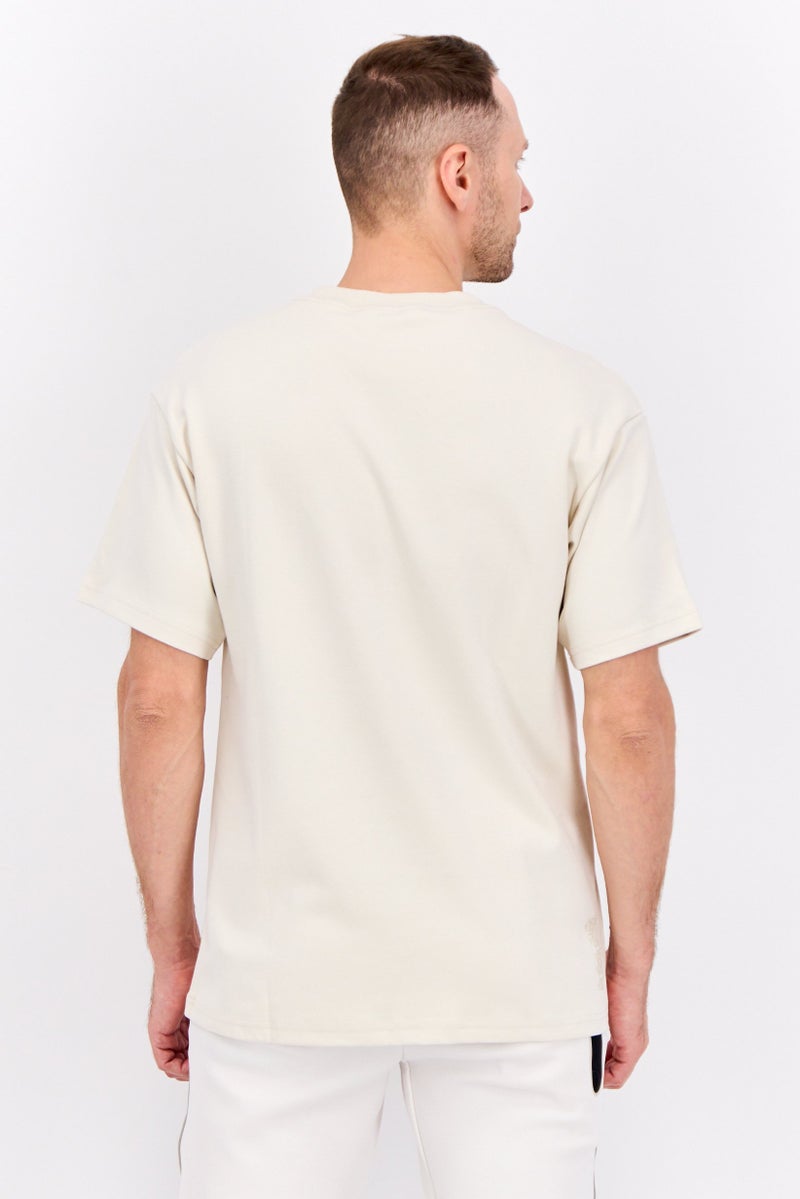 PUMA Men Sportswear Fit Short Sleeves Outdoor T-Shirt, Cream - Image 3