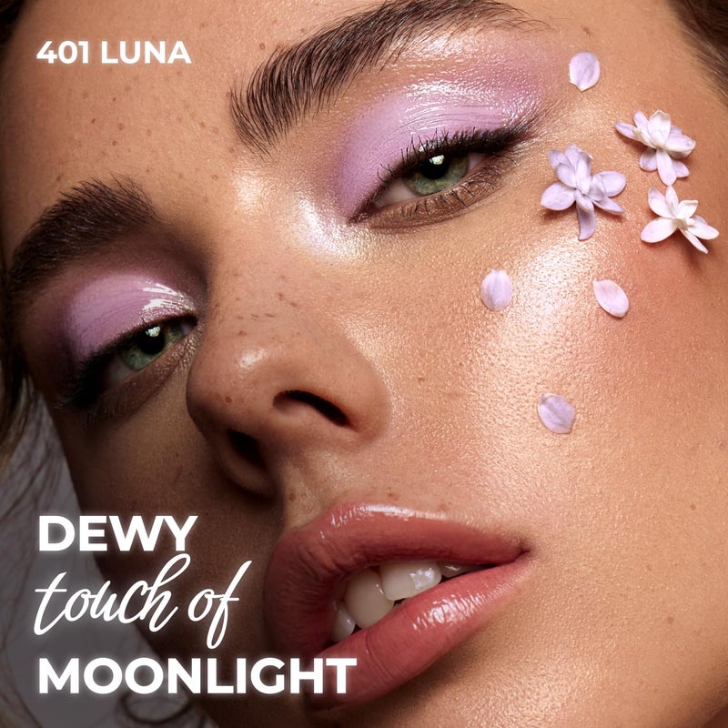 LAMEL Glow Highlighter: Face Make Up & Contour Palette in Deep, Vibrant Colors - Natural Shimmer - Compact Size & Perfect for Travel - Cruelty Free - 3.8gr/0.13 oz 401 (Luna) - Image 2
