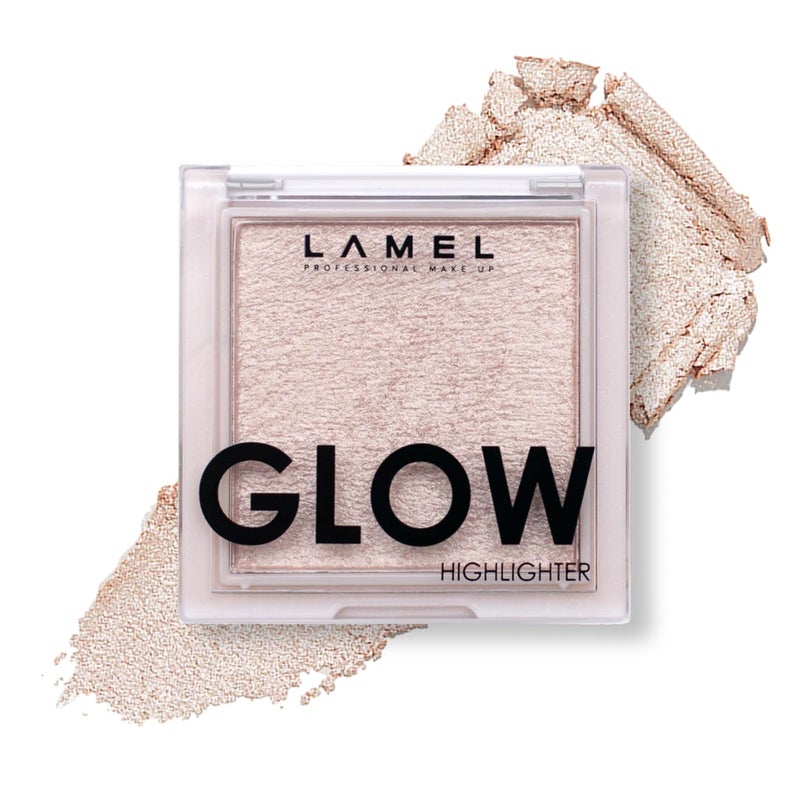 LAMEL Glow Highlighter: Face Make Up & Contour Palette in Deep, Vibrant Colors - Natural Shimmer - Compact Size & Perfect for Travel - Cruelty Free - 3.8gr/0.13 oz 401 (Luna) - Image 1