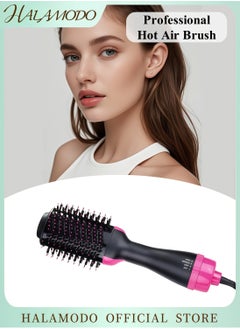 HALAMODO Negative Ion Hair Care Integrated Hot Air Comb Smooth and Shiny Hair Reduces Static and Frizz Unique Airflow Holes Quick Drying Three-Temperature Control Personalized Styling 360° Rotating Power Cord Flexible and Convenient  - Image 1