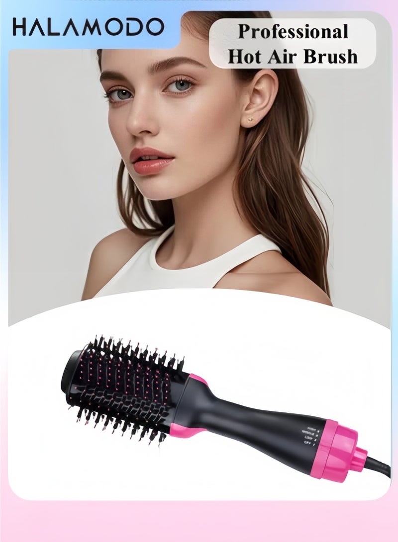 Halamodo Negative Ion Hair Care Integrated Hot Air Comb Smooth and Shiny Hair Reduces Static and Frizz Unique Airflow Holes Quick Drying Three-Temperature Control Personalized Styling 360° Rotating Power Cord Flexible and Convenient - Image 1