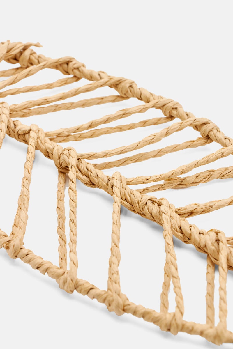 Muy Mucho Corn Husk And Iron Leaf Decorative Accents, Light Beige - Image 3
