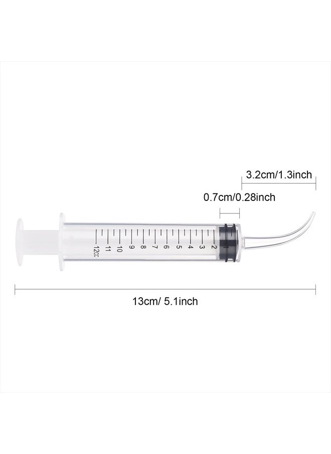 TecUnite - 8 Pcs Syringe 12cc Dental Irrigation Syringe with Curved Tip Wisdom Teeth Syringe Measurement Syringe Disposable Water Oral Mouth Liquid Tonsil Stone Squirt Mouthwash Cleaner Syringes - Image 1