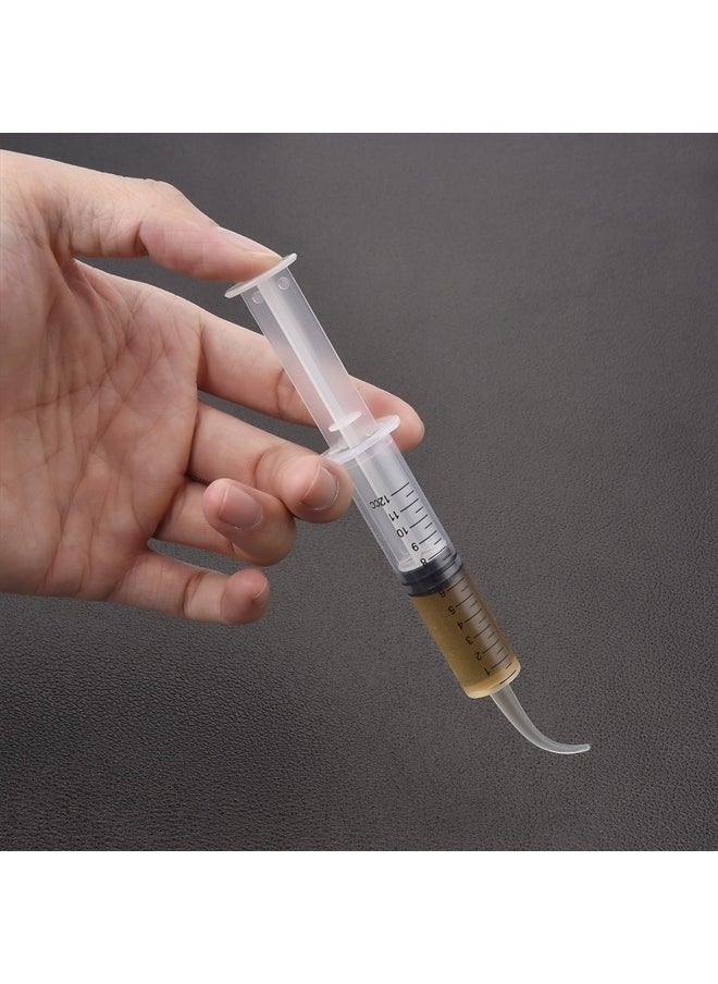 TecUnite - 8 Pcs Syringe 12cc Dental Irrigation Syringe with Curved Tip Wisdom Teeth Syringe Measurement Syringe Disposable Water Oral Mouth Liquid Tonsil Stone Squirt Mouthwash Cleaner Syringes - Image 1