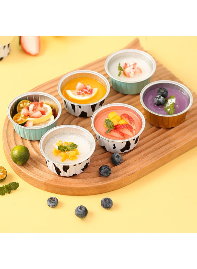 Generation Hair Air Fryer Tin Paper Cup Aluminum Foil Bowl Pudding Cup Box Bowl Cake Home Baking Cake Mold Mousse-Color:Round Special Cover 10  - Image 4