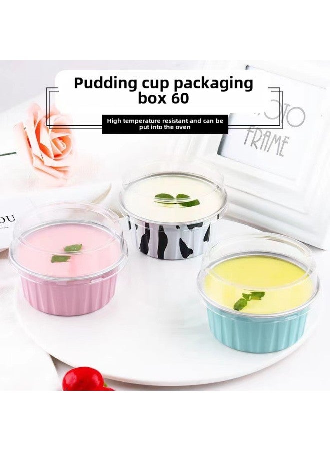 Generation Hair Air Fryer Tin Paper Cup Aluminum Foil Bowl Pudding Cup Box Bowl Cake Home Baking Cake Mold Mousse-Color:Round Special Cover 10  - Image 1