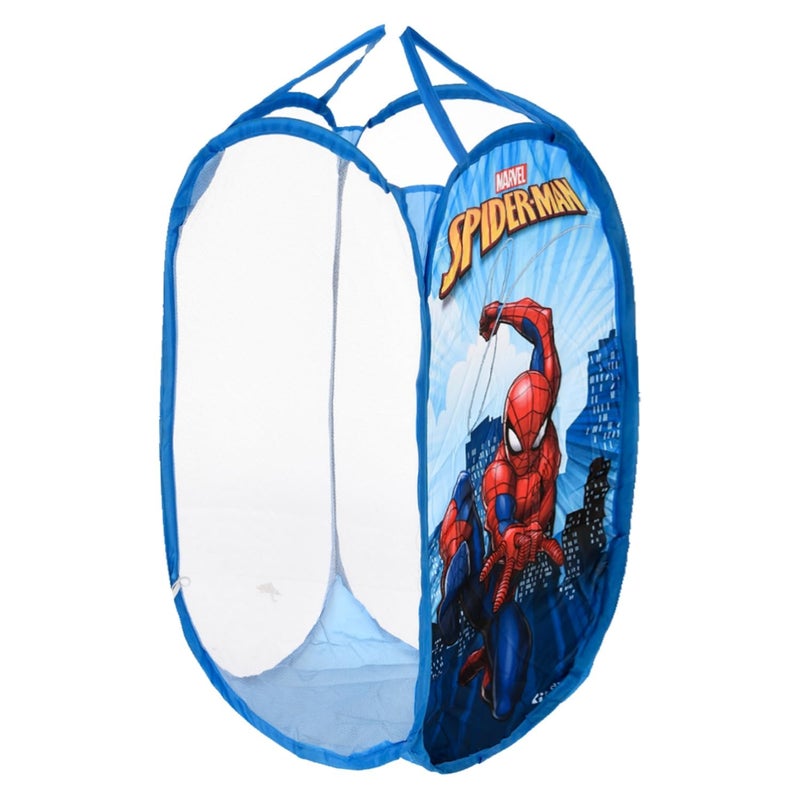Kuber Industries Marvel Avengers Laundry Basket For Clothes|Foldable Pop-Up Laundry Bag|Netted Lightweight Toys Organizer|Reinforced Handles "30"LTR (Blue) - Image 2