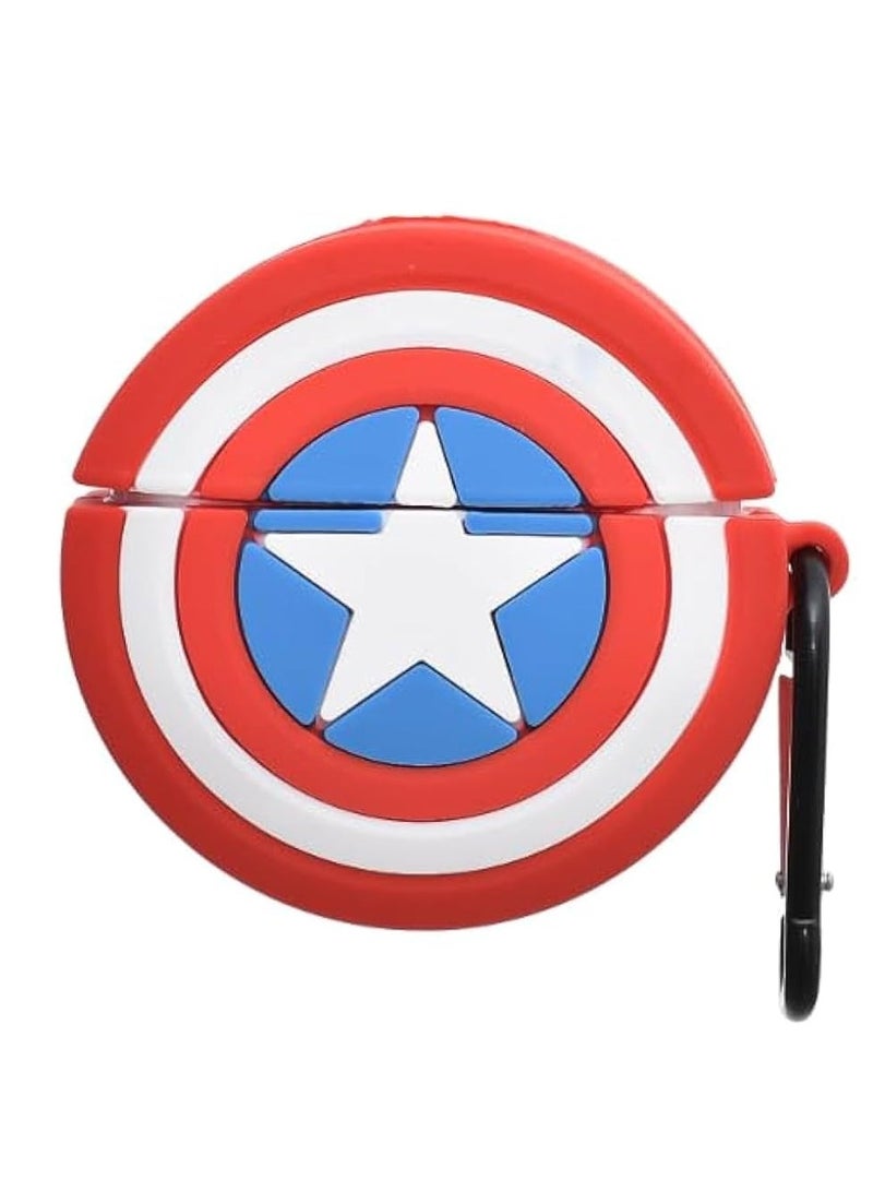 Cover Factory Silicone 3D Cartoon Case Cover for Airpods 4 | Captain America Funny Case for Kids, Girls And Boys Air pods 4 Case With Keychain Design...  - Image 1