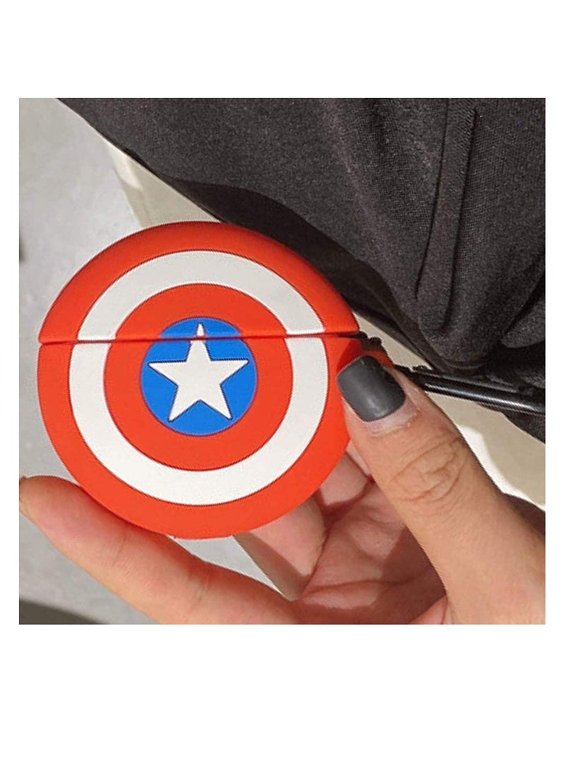 Cover Factory Silicone 3D Cartoon Case Cover for Airpods 4 | Captain America Funny Case for Kids, Girls And Boys Air pods 4 Case With Keychain Design...  - Image 2