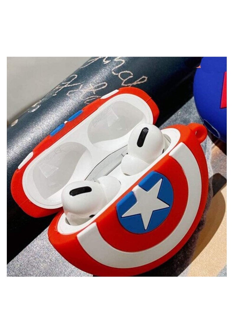 Cover Factory Silicone 3D Cartoon Case Cover for Airpods 4 | Captain America Funny Case for Kids, Girls And Boys Air pods 4 Case With Keychain Design...  - Image 3
