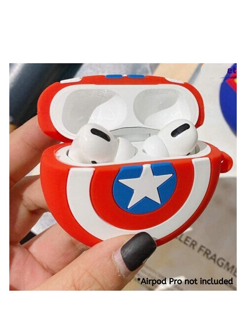 Cover Factory Silicone 3D Cartoon Case Cover for Airpods 4 | Captain America Funny Case for Kids, Girls And Boys Air pods 4 Case With Keychain Design...  - Image 4