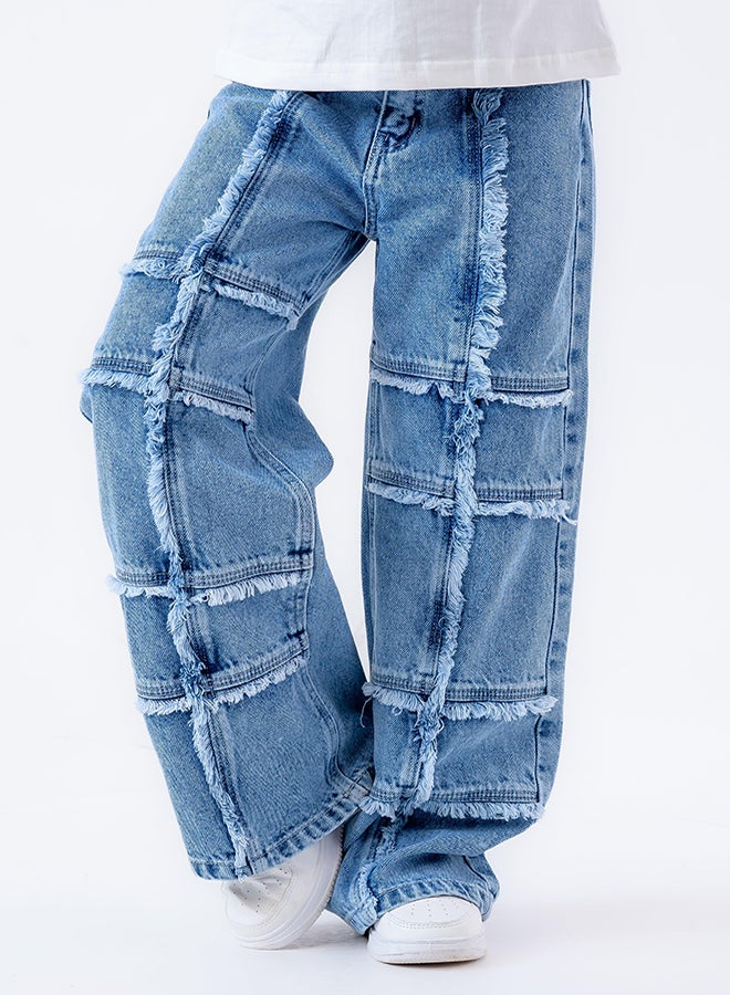CN Jeans wear Kids Girls Summery Blue Jeans Pants - Image 1