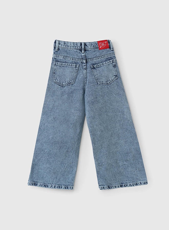 CN Jeans wear Kids Girls Summery Blue Jeans Pants - Image 3