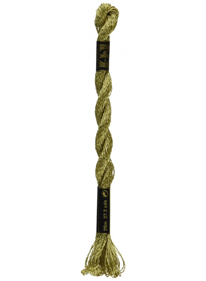 DMC Metallic Pearl Cotton Skeins Size 5 - 27.3 Yards-Gold - Image 2
