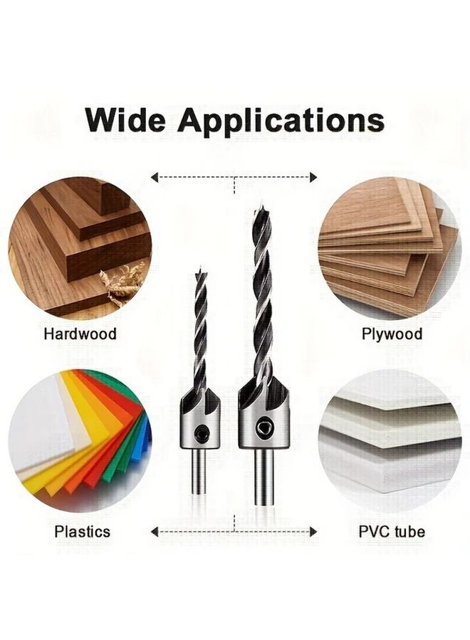 8 قطعة مجموعة مثاقب HSS من الفولاذ عالي الكربون لقمة الخوابير من 3 إلى 10 ملم للخشب والمعادن والبلاستيك - Image 4