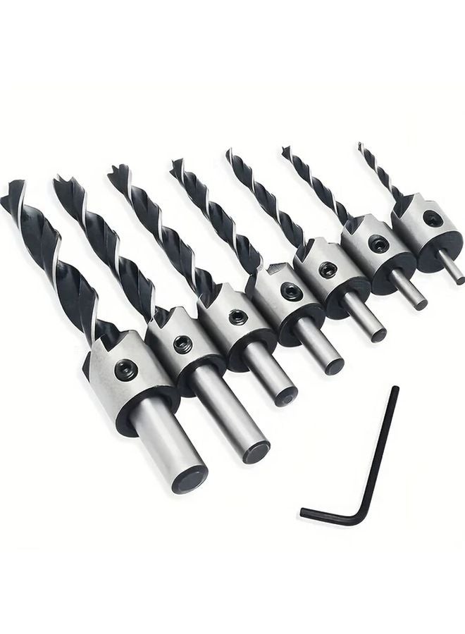 8 قطعة مجموعة مثاقب HSS من الفولاذ عالي الكربون لقمة الخوابير من 3 إلى 10 ملم للخشب والمعادن والبلاستيك - Image 1