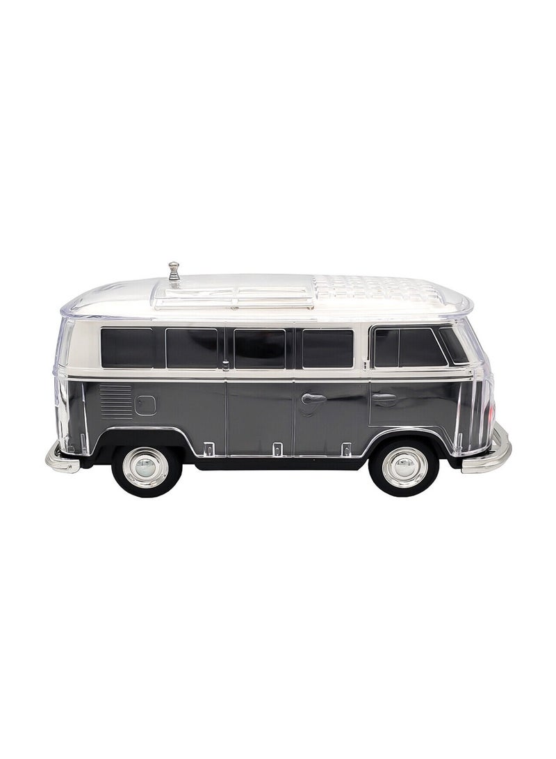 Steepletone Old Retro Camper Van Style Bluetooth Speaker, Compact FM Radio, Portable Audio, Rechargeable, Music Streaming MP3 (USB/SD), Colour-changing LED Lights, Vintage Novelty Gift Decor (Black) - Image 2