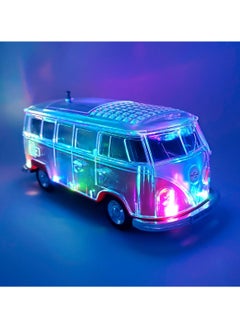 Steepletone Old Retro Camper Van Style Bluetooth Speaker, Compact FM Radio, Portable Audio, Rechargeable, Music Streaming MP3 (USB/SD), Colour-changing LED Lights, Vintage Novelty Gift Decor (Black)  - Image 4