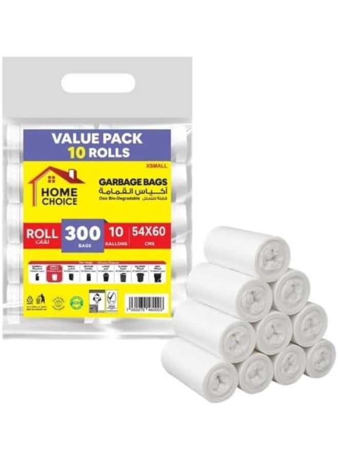 HOME CHOICE 10 Gallons, Pack of 300-Pieces, Size 54x60 cm,( 30 Trash Bags x 10 Rolls) Bio-degradable Garbage Bags Rolls, Bundle Pack, Value Pack  - Image 2