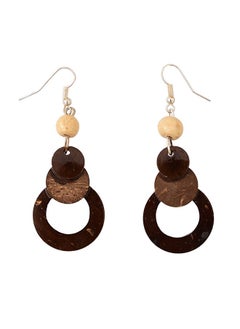 Eco-friendly Handmade Jewellery Coconut Wooden Earrings Lightweight Hoopwire Earrings Bohemian Pendant Dangle Earrings Set