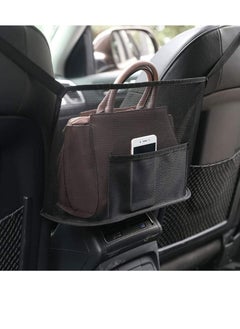 Y&D Car Handbag Holder Net Pocket Purse Organizer Front Seat Storage Driver Pouch Bag Barrier for Backseat Pet Kids Phone Cup Tissue Black  - Image 1
