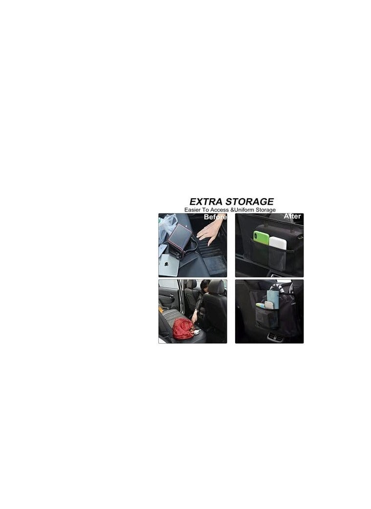 Y&D - Car Handbag Holder Net Pocket Purse Organizer Front Seat Storage Driver Pouch Bag Barrier for Backseat Pet Kids Phone Cup Tissue Black - Image 1
